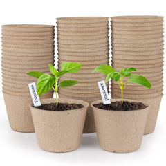 homenote 4 Inch Peat Pots front view with labels