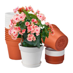 homenote 6 Inch Plastic Plant Pot front view with drainage holes
