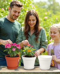homenote 6 Inch Plastic Plant Pot with matching tray