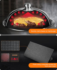 homenote Griddle Accessories Kit displayed with burgers and vegetables
