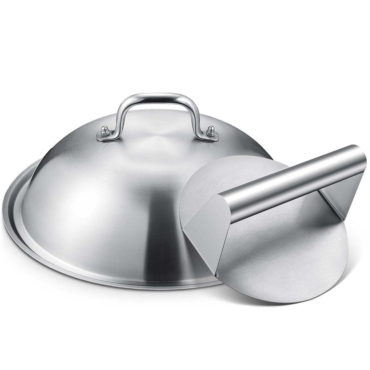 homenote Griddle Accessories Kit Stainless Steel Dome and Burger Press