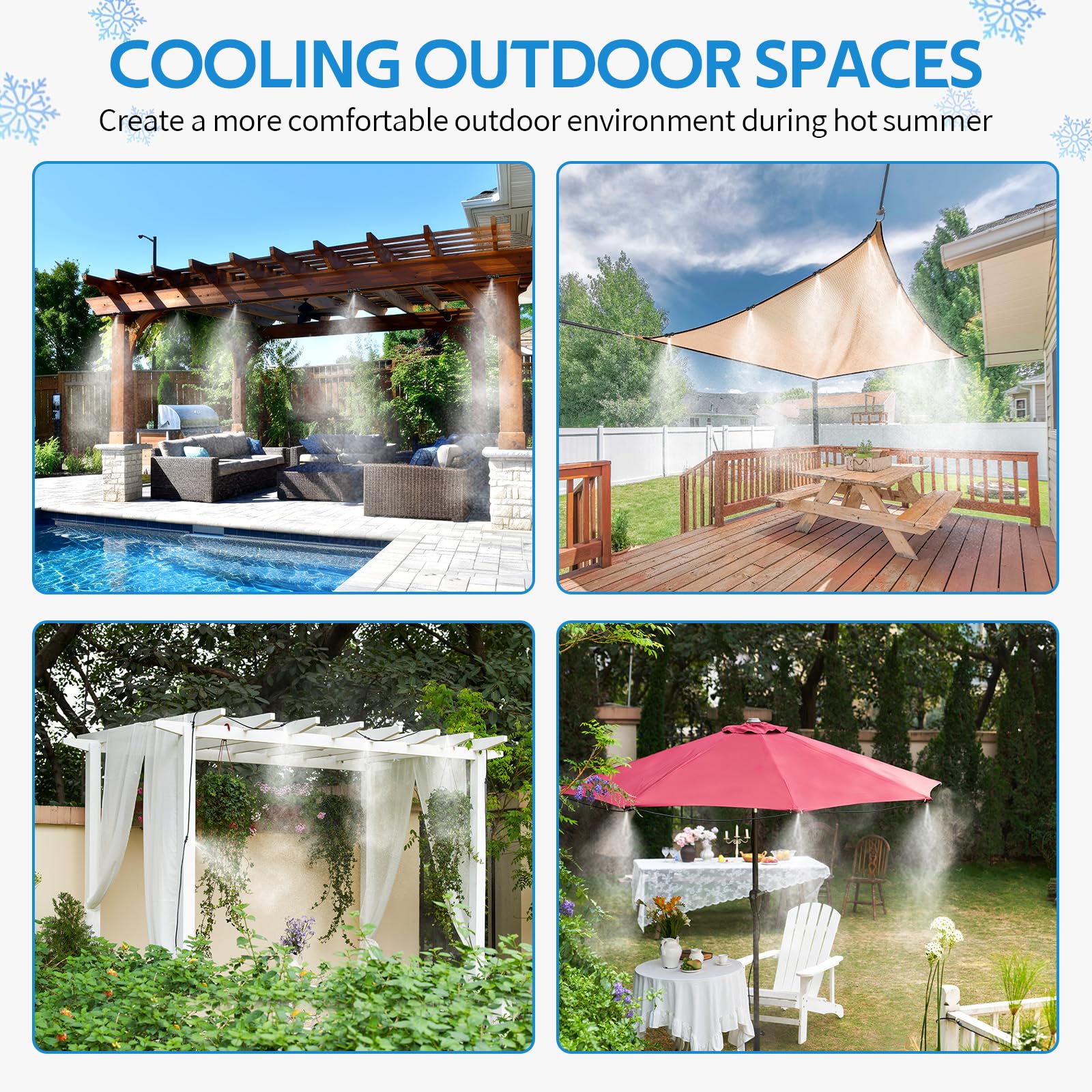 homenote Misting Cooling System misting in backyard