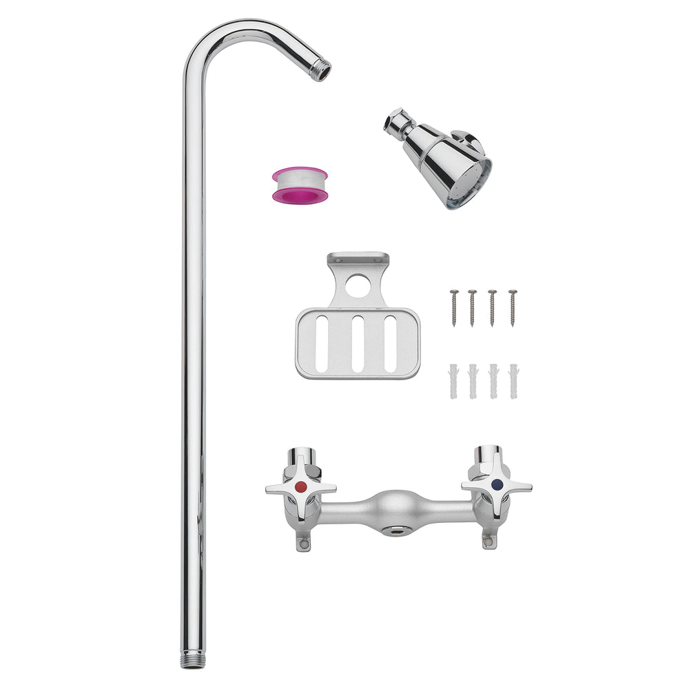 Homewerks Outdoor Shower Kit set up by the pool