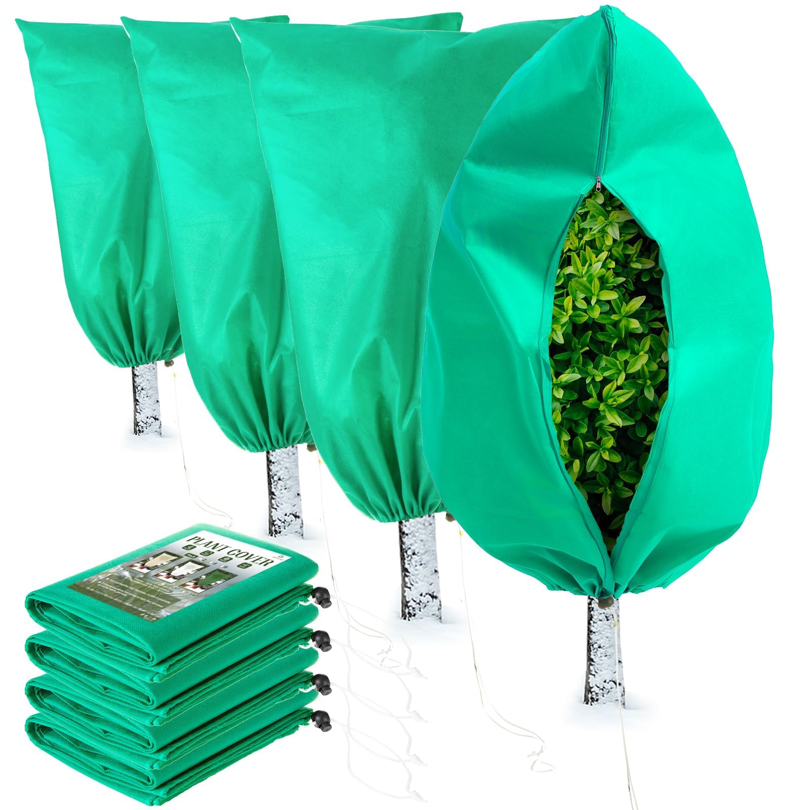 Homimp Plant Covers 4 Pack front view, green color