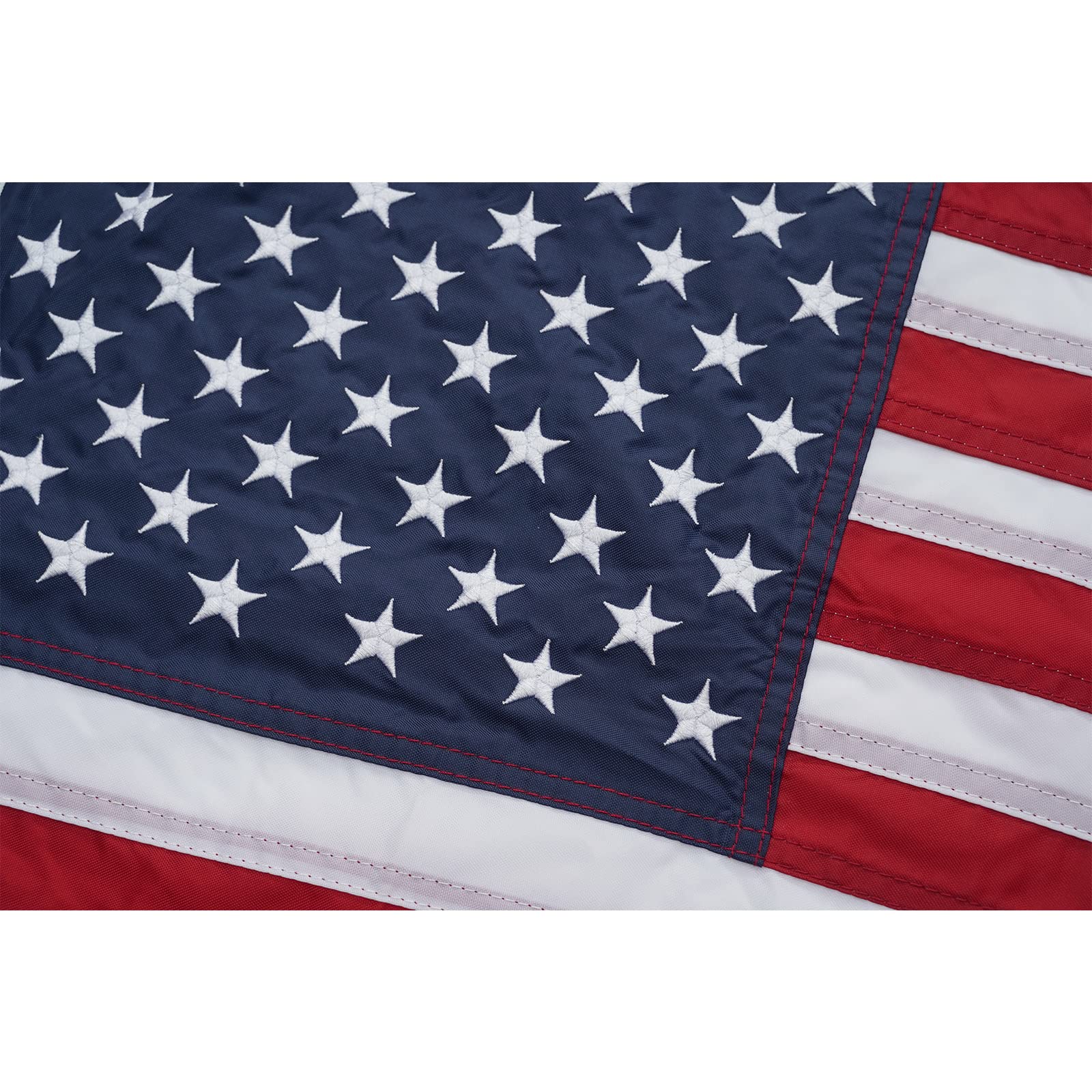 Homissor American Flag 12x18 close-up of stitched stripes
