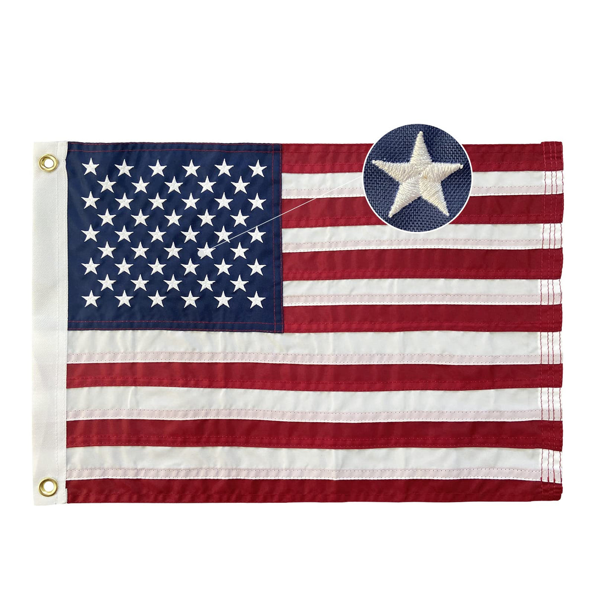 Homissor American Flag 12x18 front view with embroidered stars