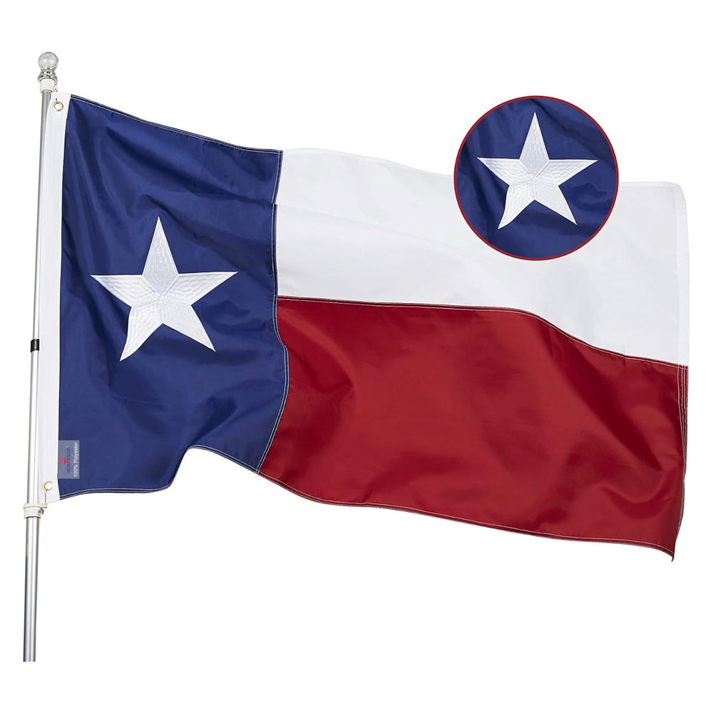 Homissor Texas Flag 3x5 feet front view with embroidered stars