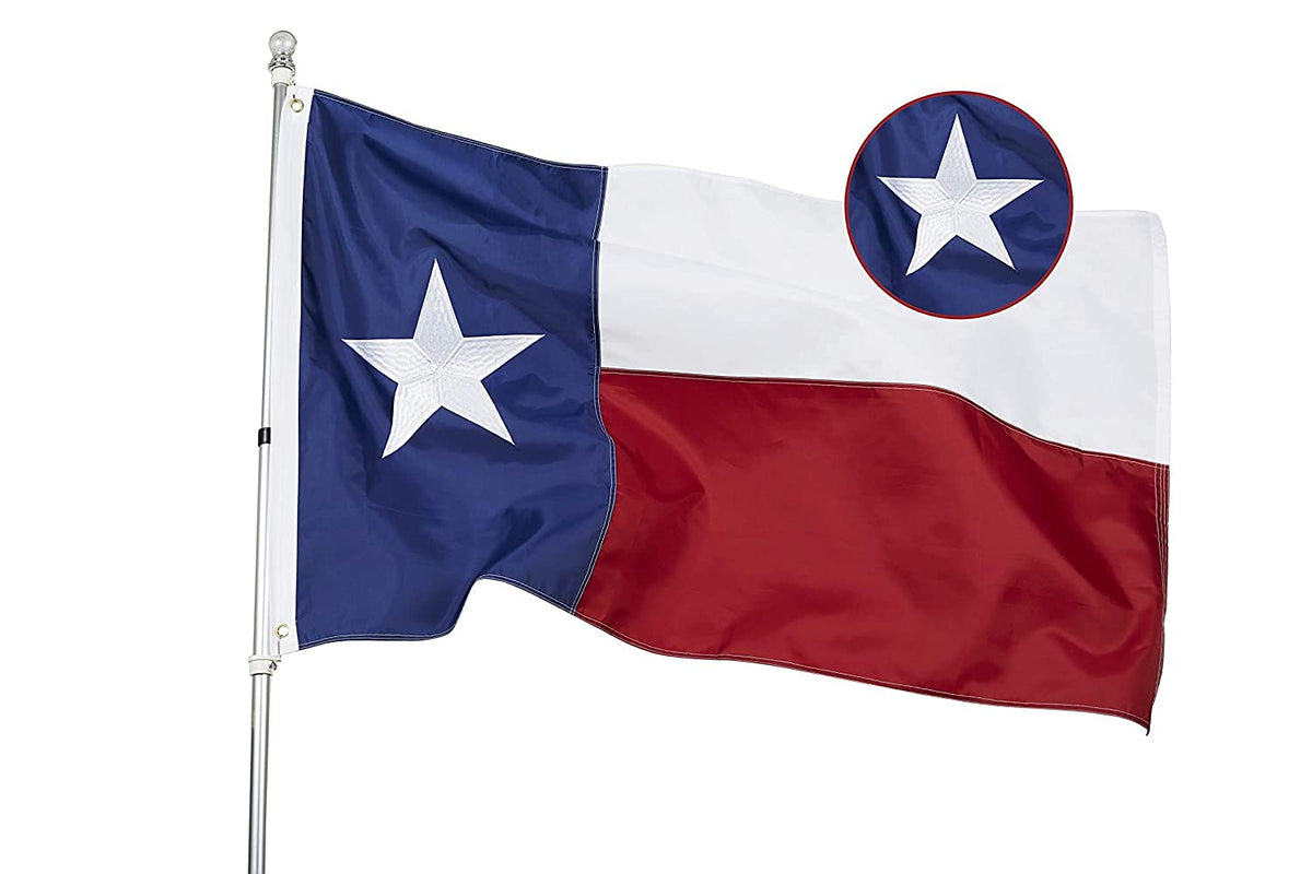 Homissor Texas Flag 6x10 feet front view with embroidered stars