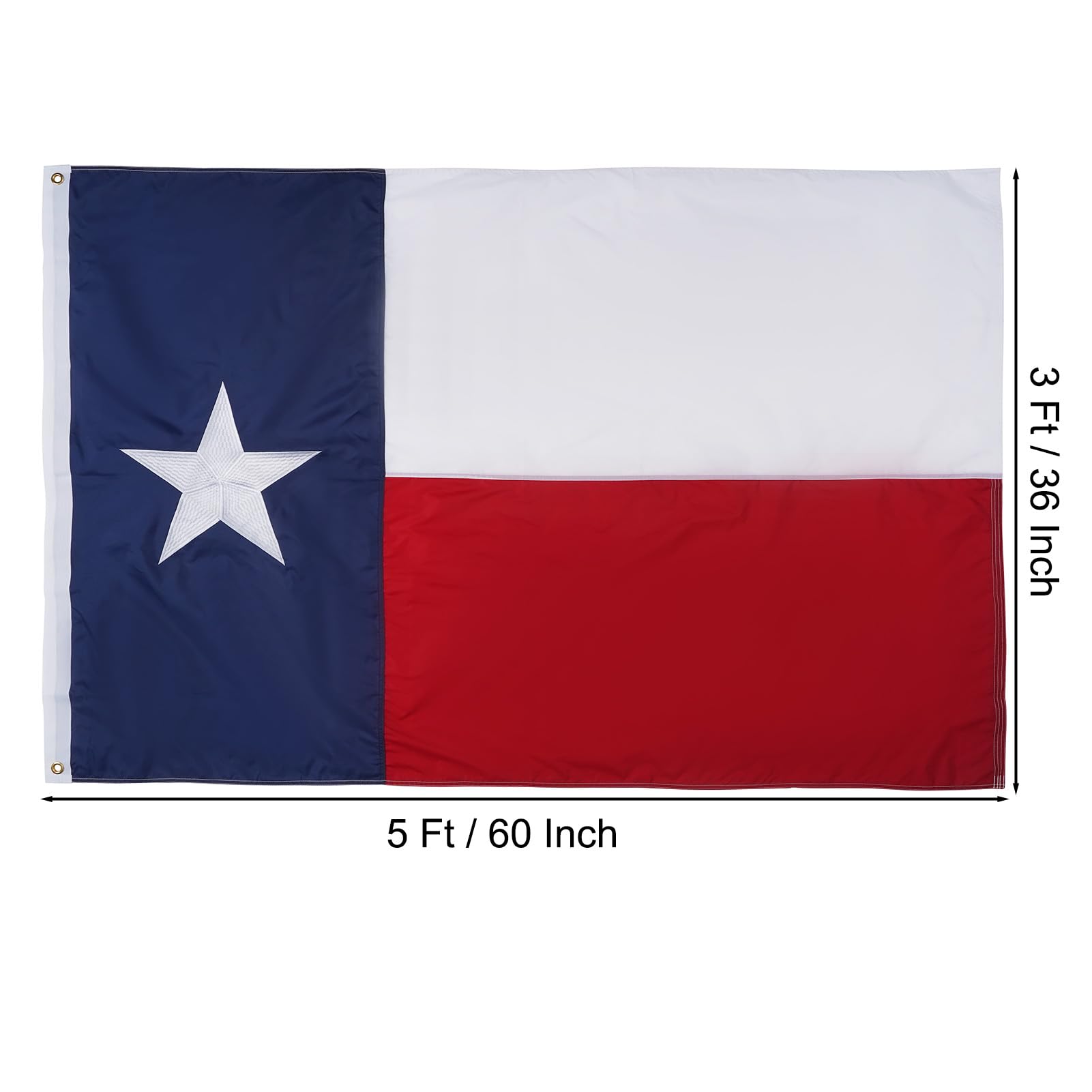 Homissor Texas Flag being attached to a flagpole