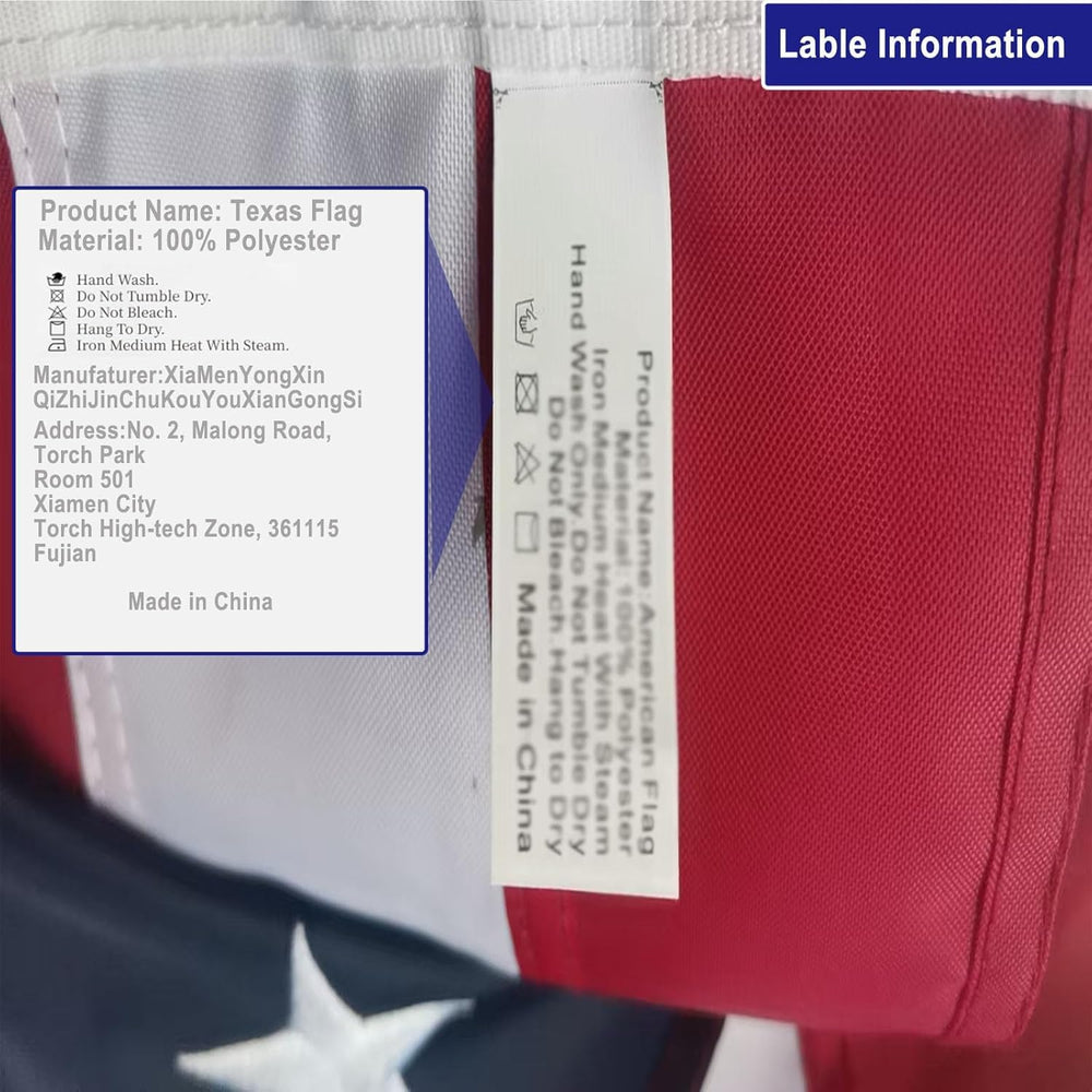 Homissor Texas Flag hanging on a flagpole
