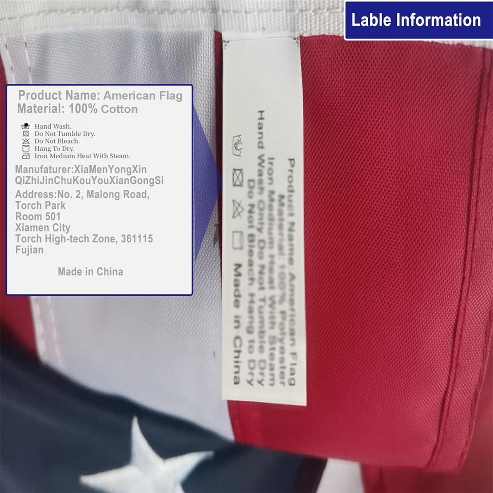 Homissor USA Flag hanging indoors