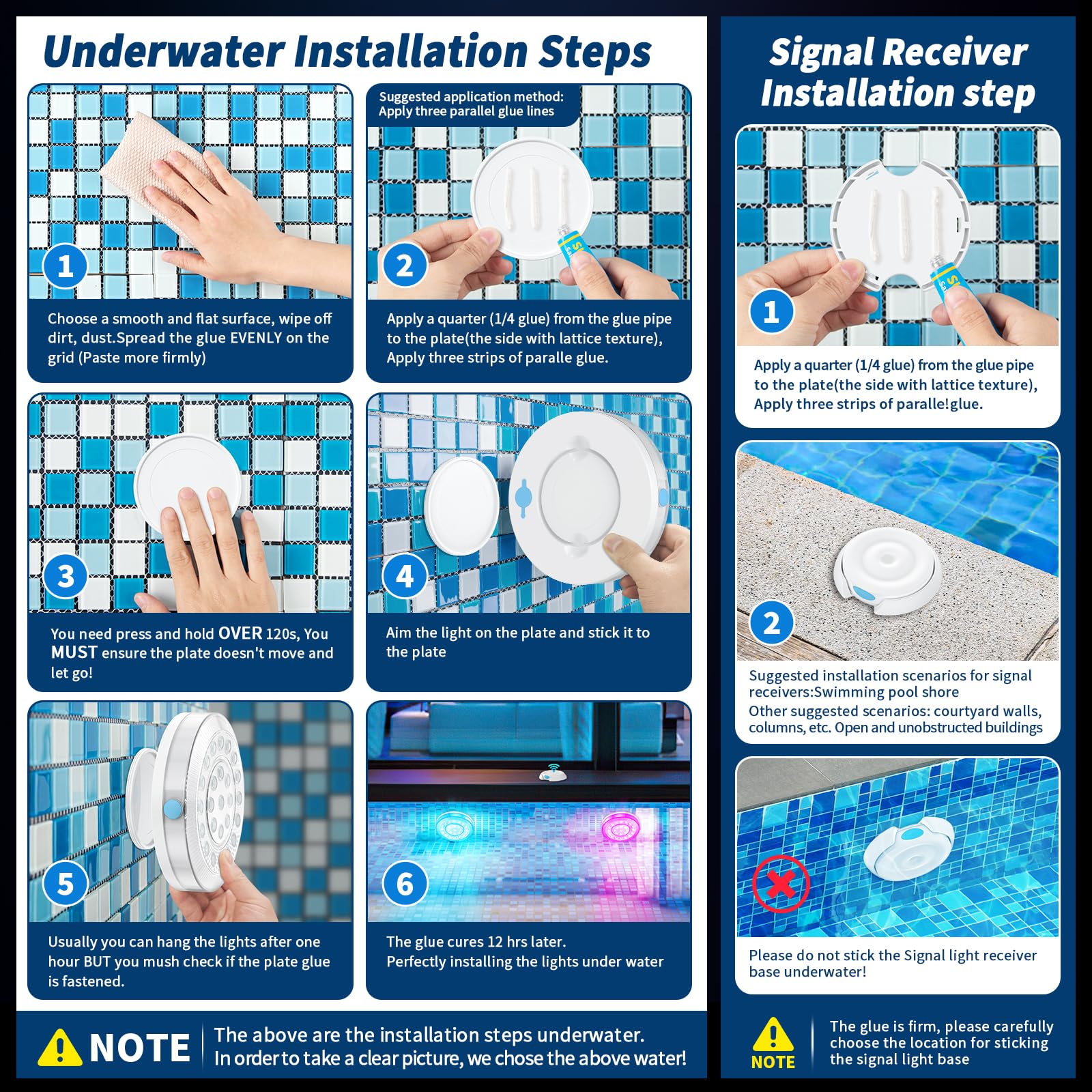 Homly pool lights showing APP control features