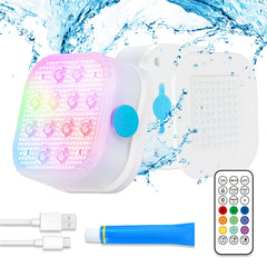 Homly Rechargeable Submersible Pool Light front view with remote