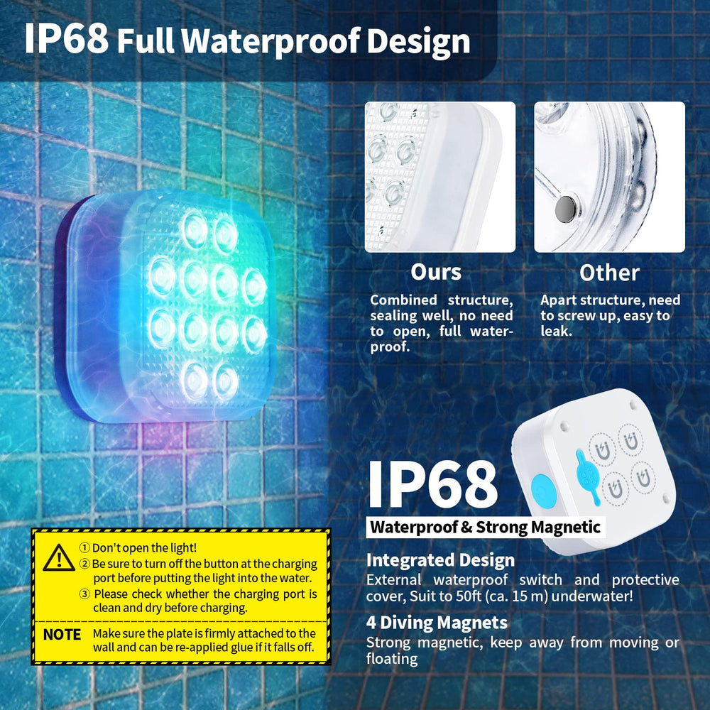 Homly Rechargeable Submersible Pool Light on a table decorated for a party