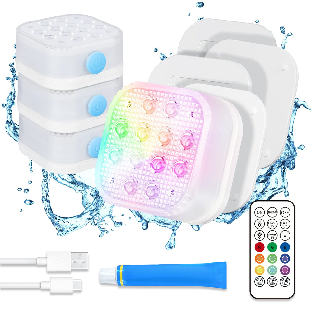 Homly rechargeable submersible pool lights in multiple colours