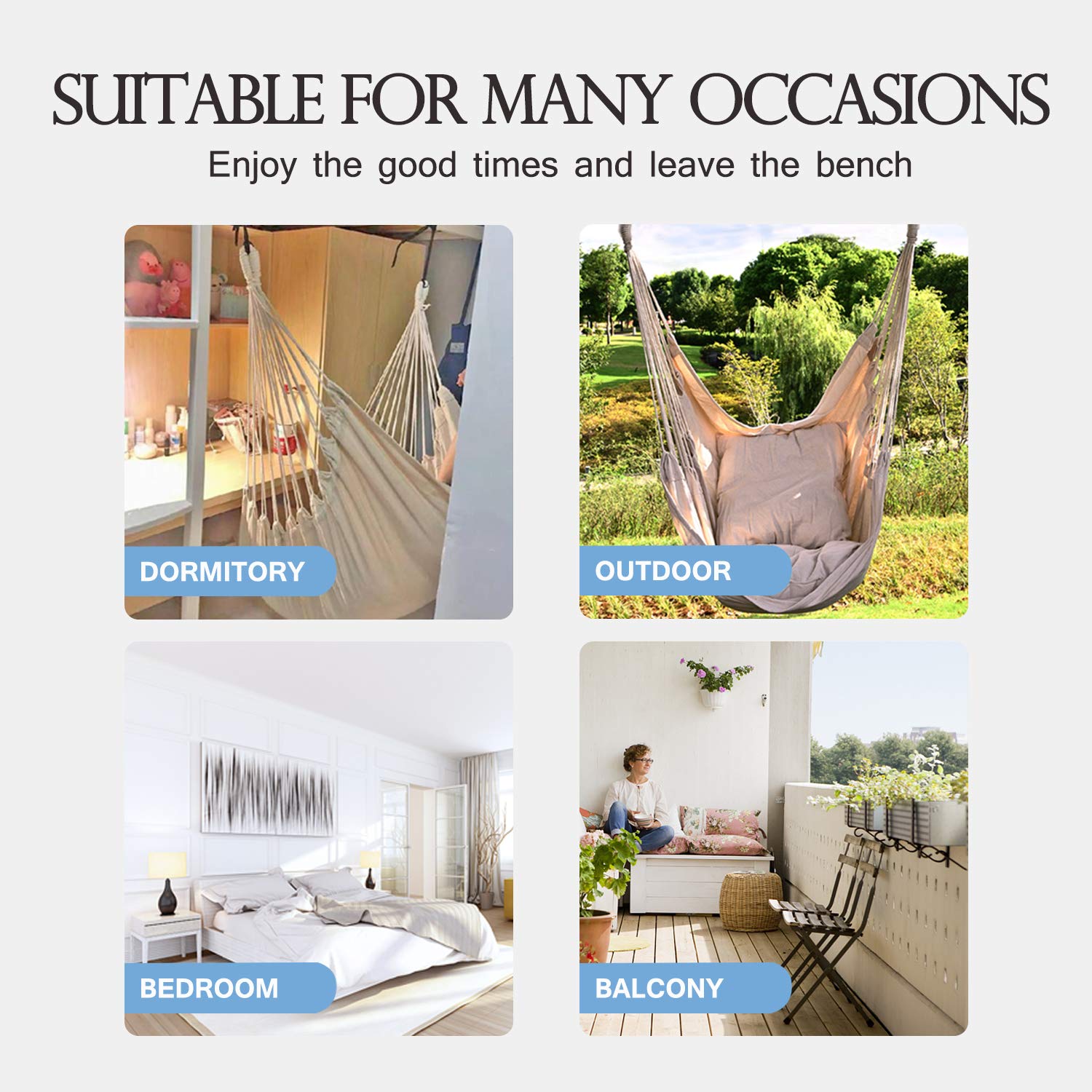 Hommtina Hammock Chair packaging and dimensions