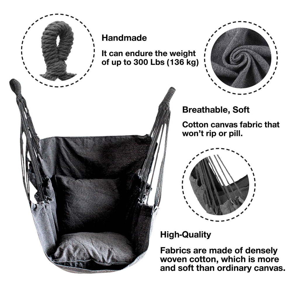 Hommtina Hammock Chair showing woven-net design