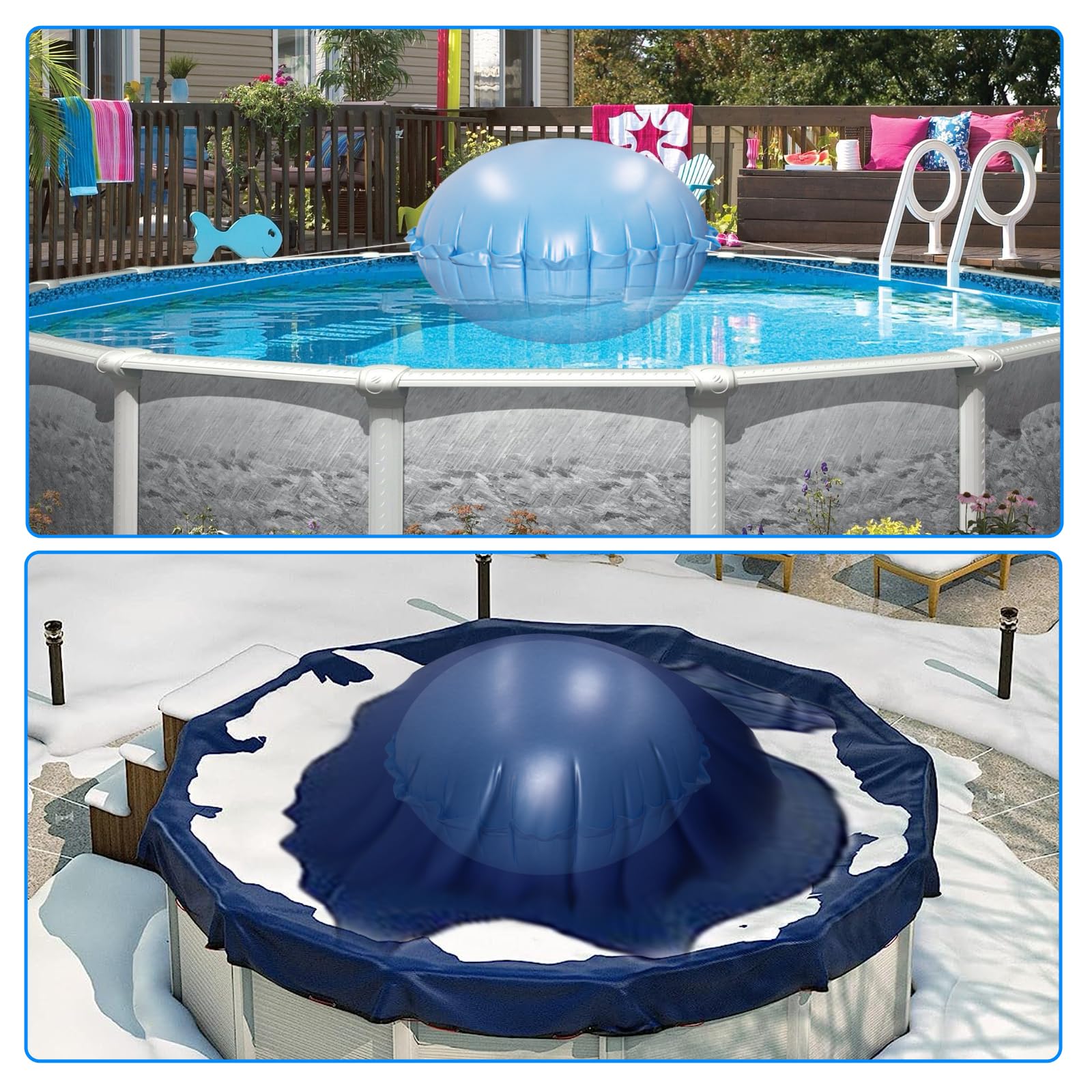 HOMSHIAM 5 ft pool pillow packaging and contents