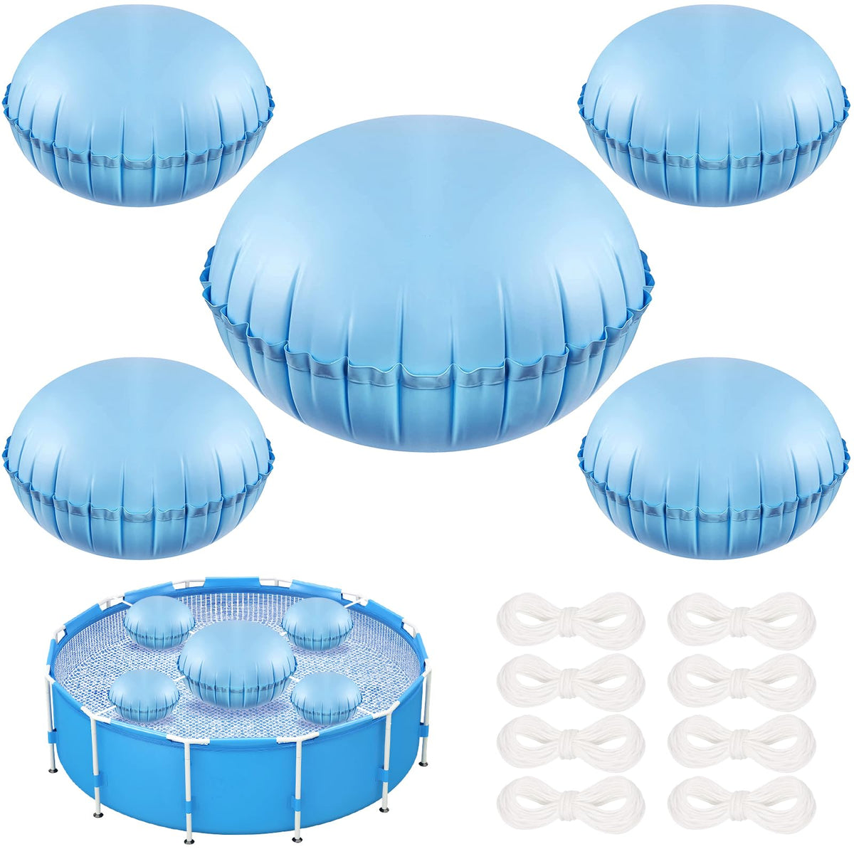 HOMSHIAM 5-Pack Pool Pillows, 5ft and 3ft sizes
