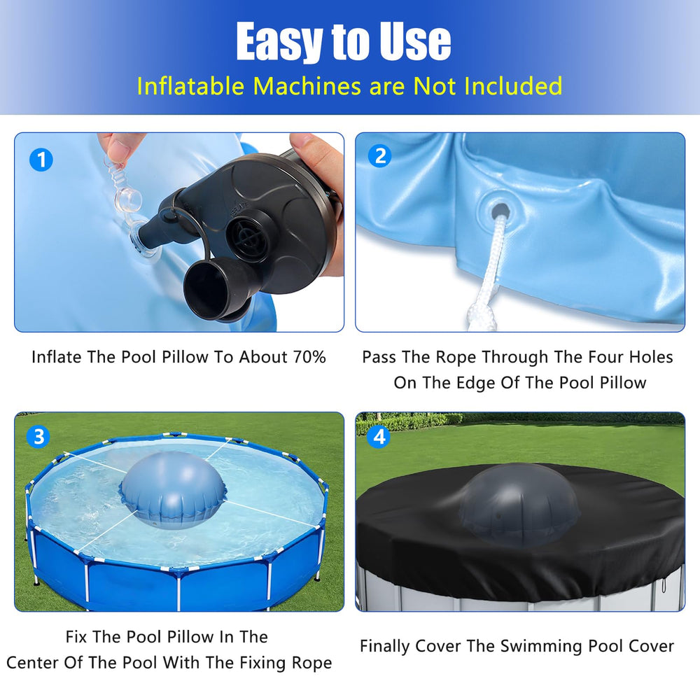 HOMSHIAM pool pillow in a winterized above ground pool
