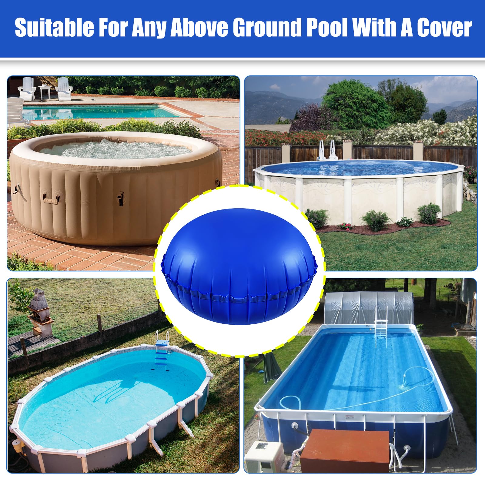 HOMSHIAM pool pillow on a snowy surface demonstrating winter use