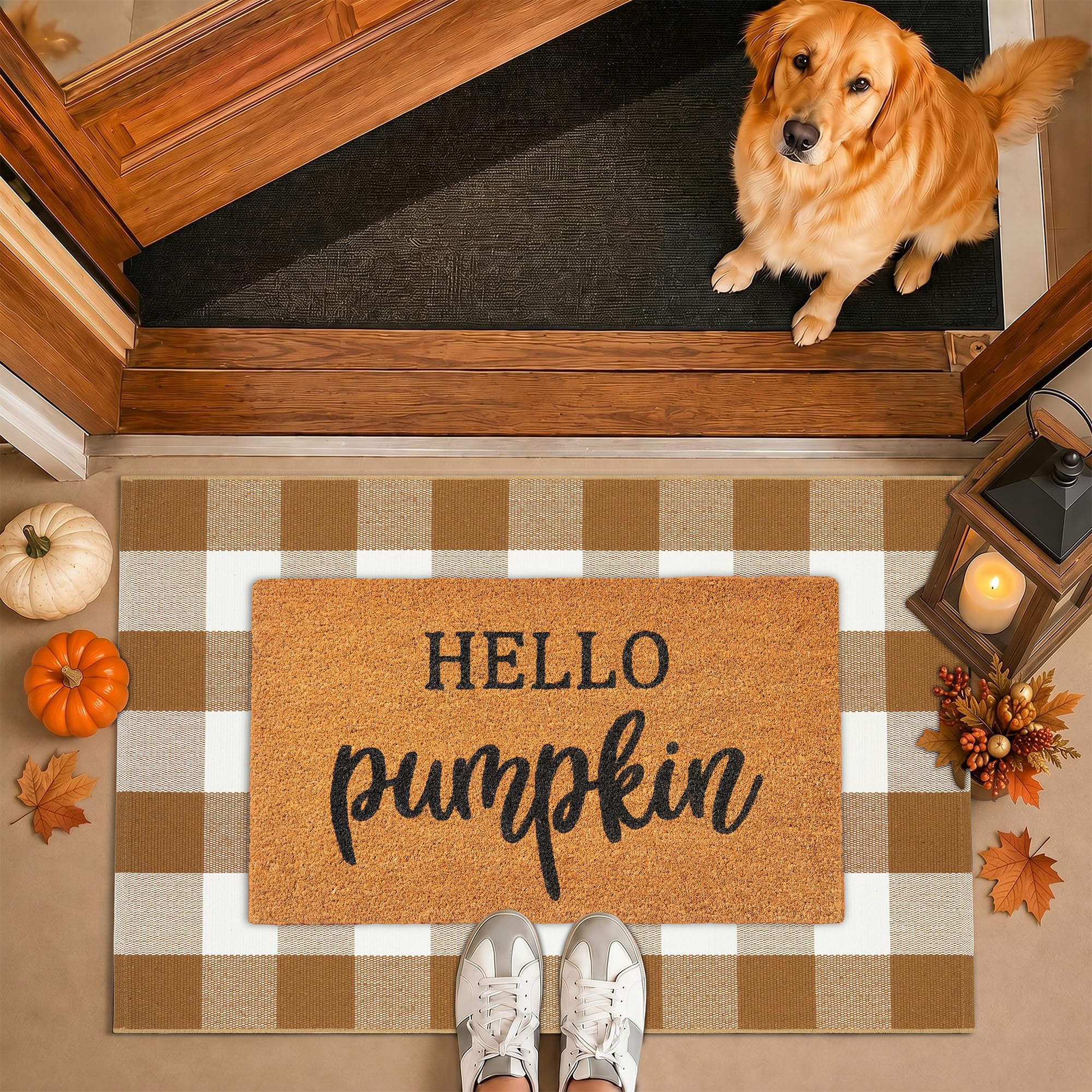 Homydecor Fall Decor Doormat Combo Set in a cozy entryway