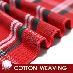 Homydecor plaid rug in outdoor setting