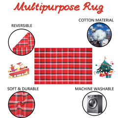 Homydecor plaid rug showing detailed weave