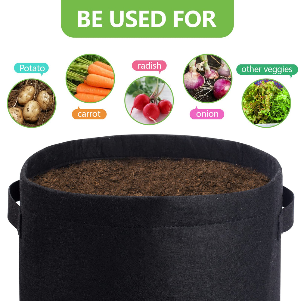 Homyhoo 10 gallon grow bag filled with soil