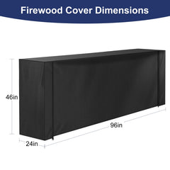 HONEST OUTFITTERS Firewood Rack Cover with zipper and tie-down straps