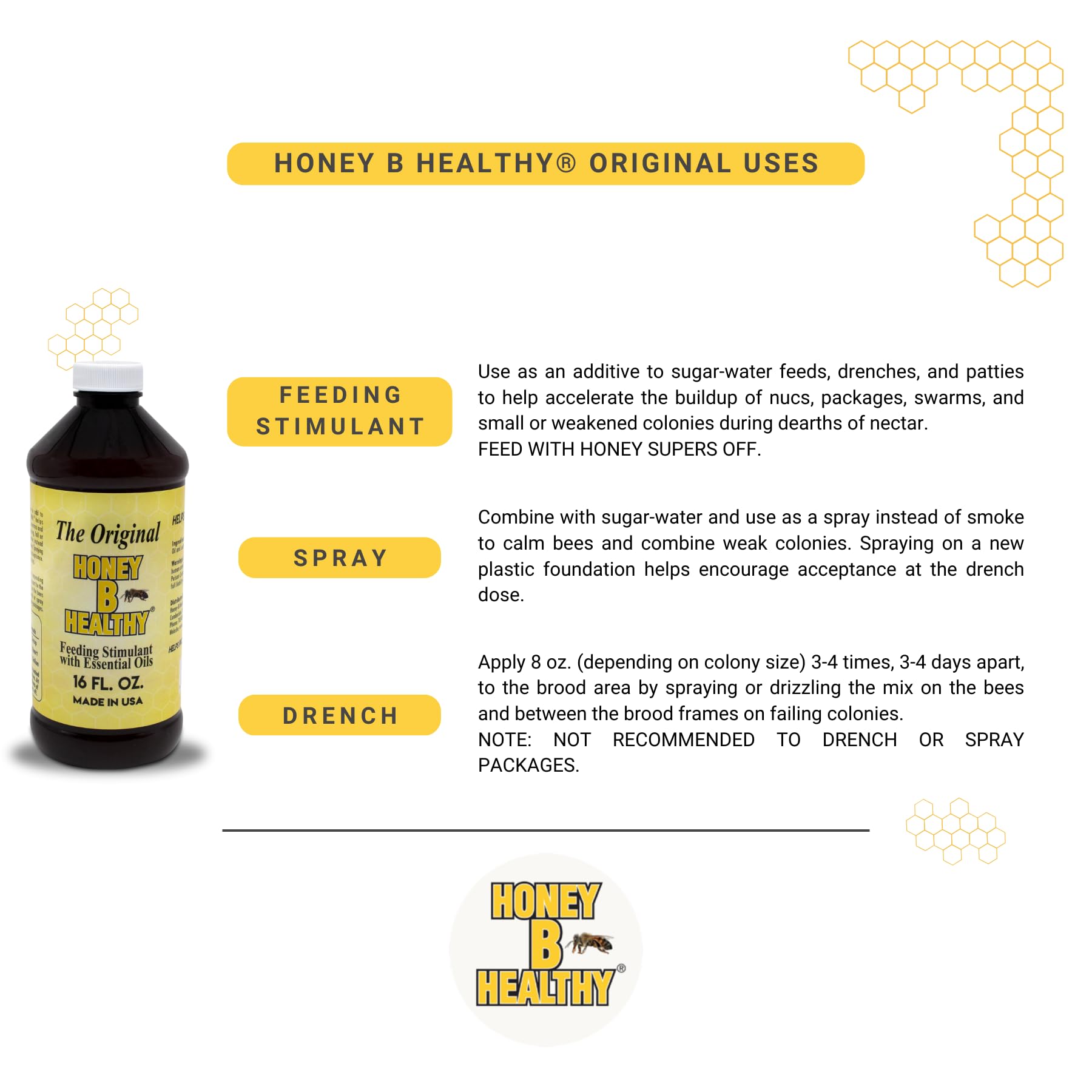 Honey B Healthy feeding stimulant back view with label