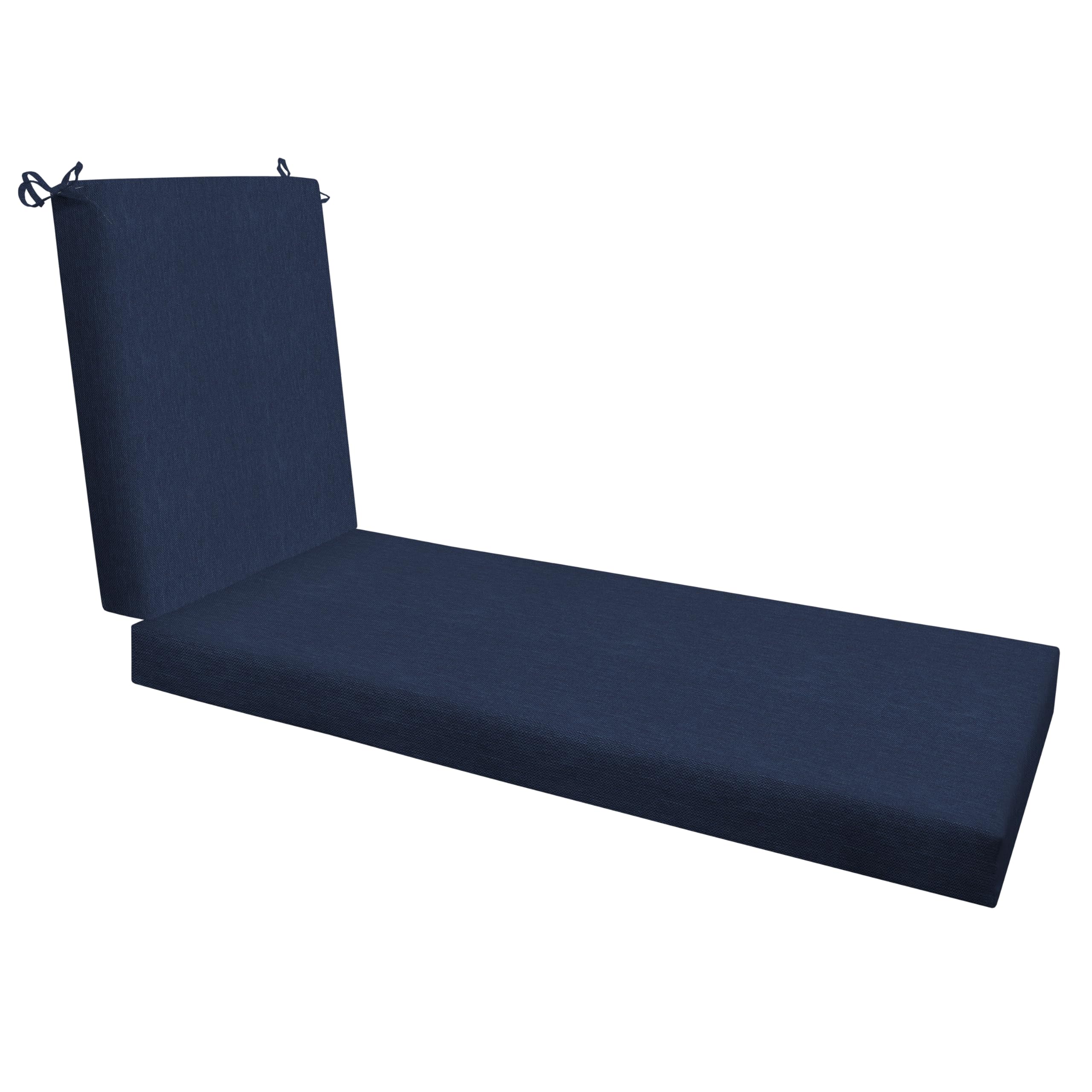 Honeycomb Chaise Cushion in textured solid indigo blue, front view