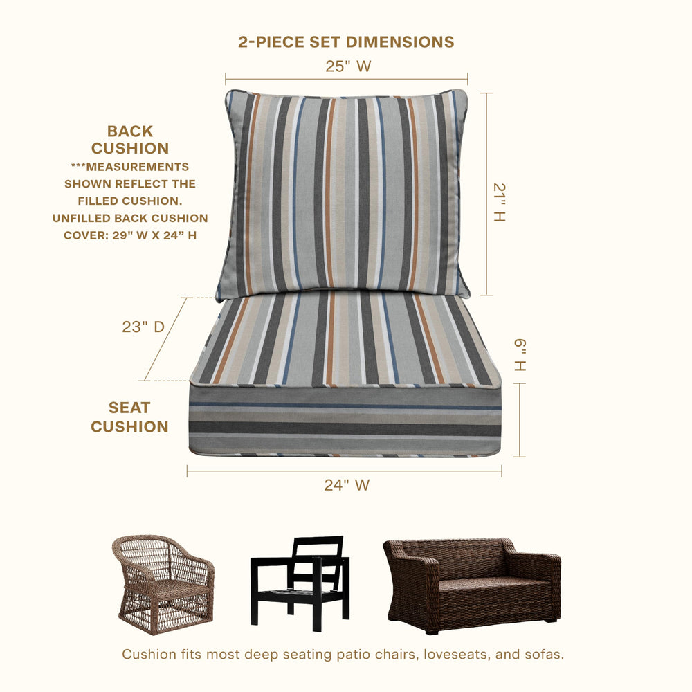 Honeycomb Deep Seat Cushion displayed on patio furniture