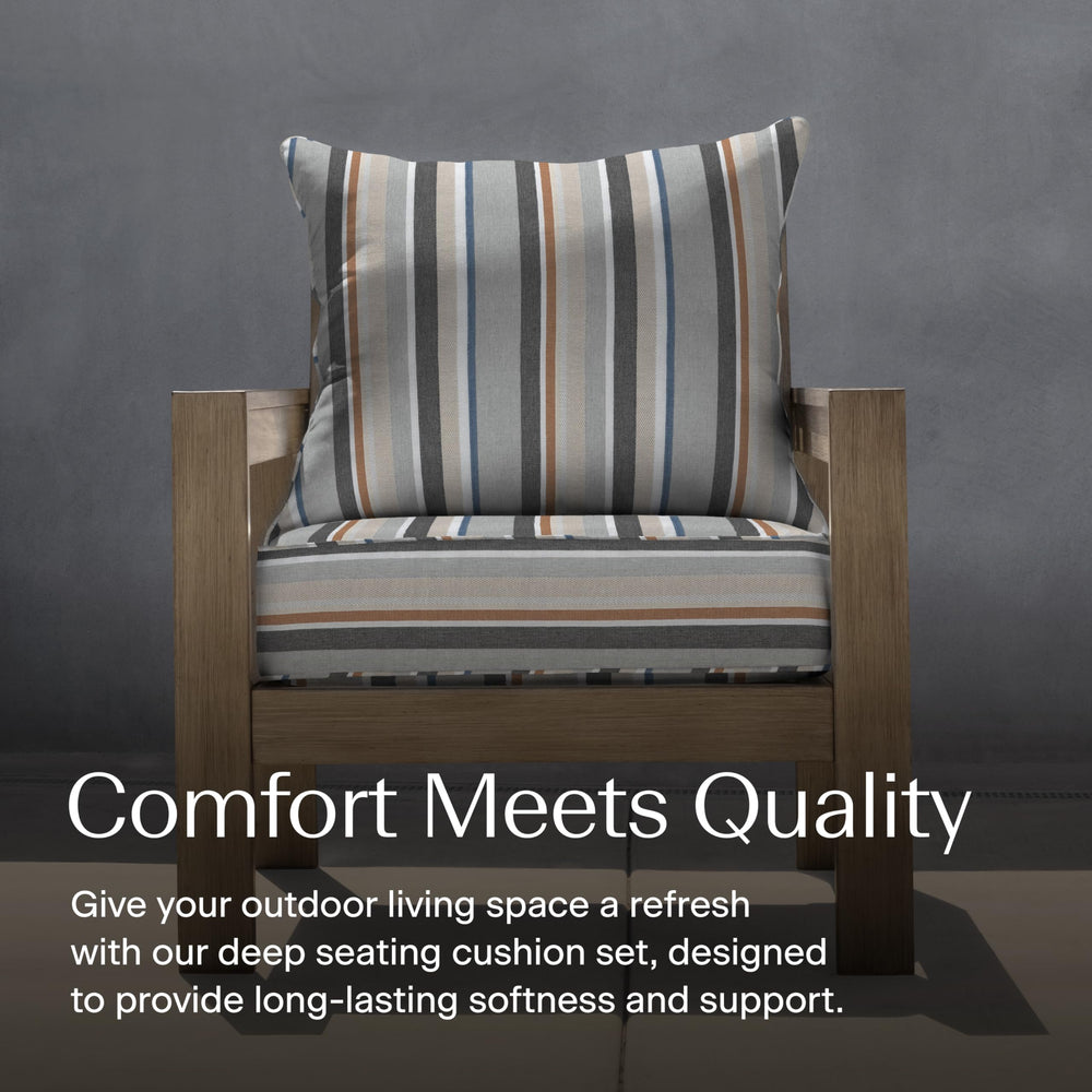 Honeycomb Outdoor Deep Seat Cushion side view with supportive foam filling
