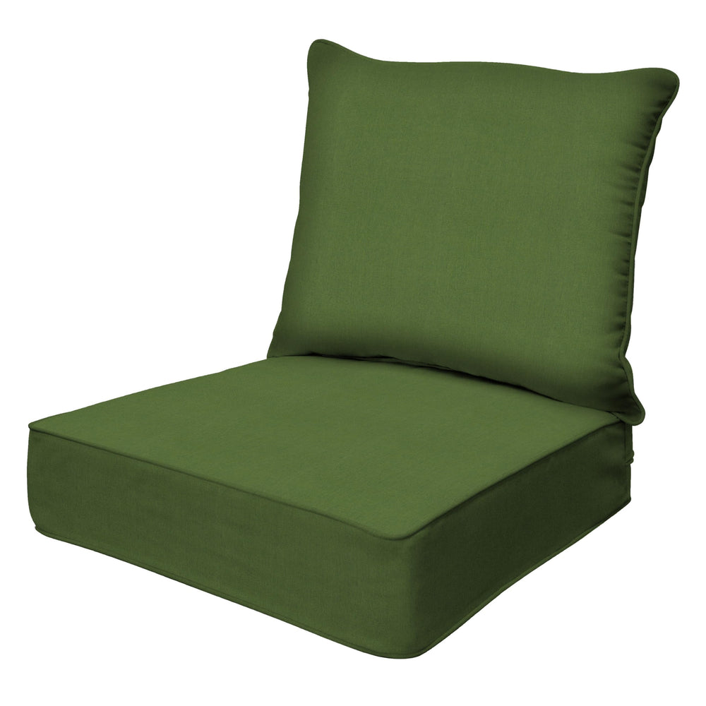 Honeycomb Outdoor Heritage Deep Seat Cushion front view in Artichoke Green