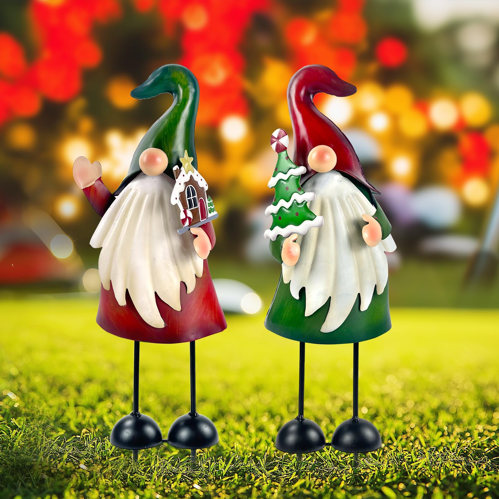 HONGLAND Christmas gnome with green and red colour scheme
