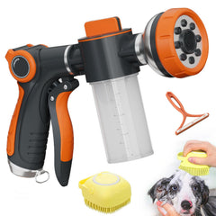 Hongmai Garden Hose Nozzle front view with soap dispenser