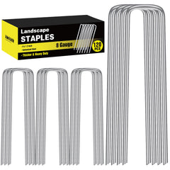 HongWay 120 Pack Landscape Staples, 6 inch 8 gauge front view