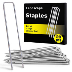 HongWay 6 inch galvanized landscape staples pack