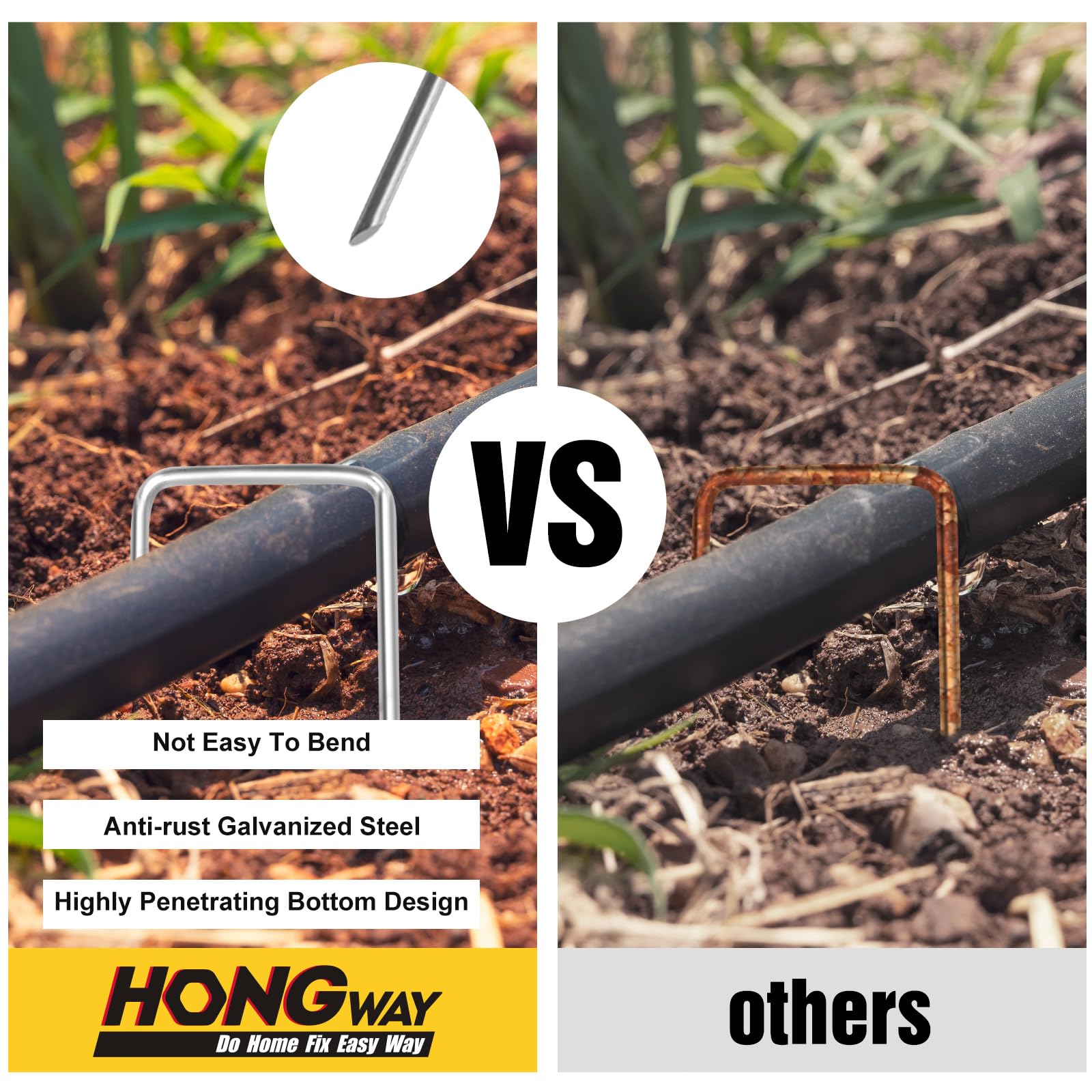 HongWay landscape staples 4 inch with adjustable bottom width feature