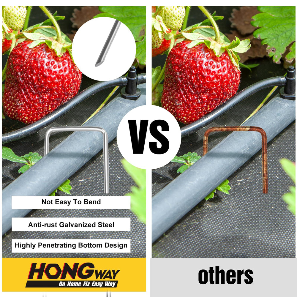 HongWay landscape staples showing rust-proof galvanized steel