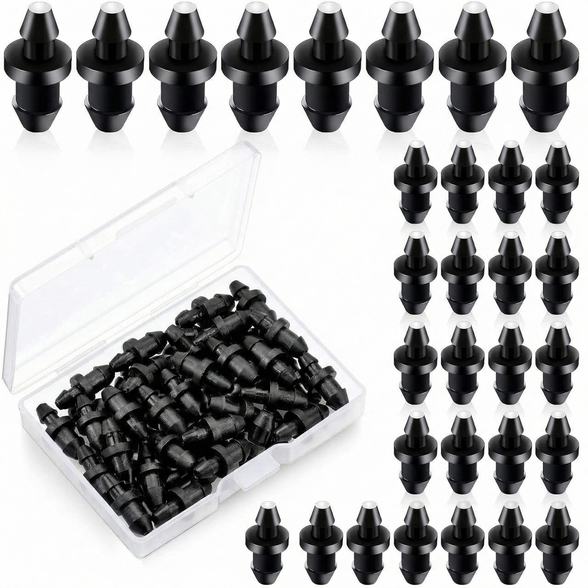 Honoson 100 pieces drip irrigation goof plugs 1/4 inch black