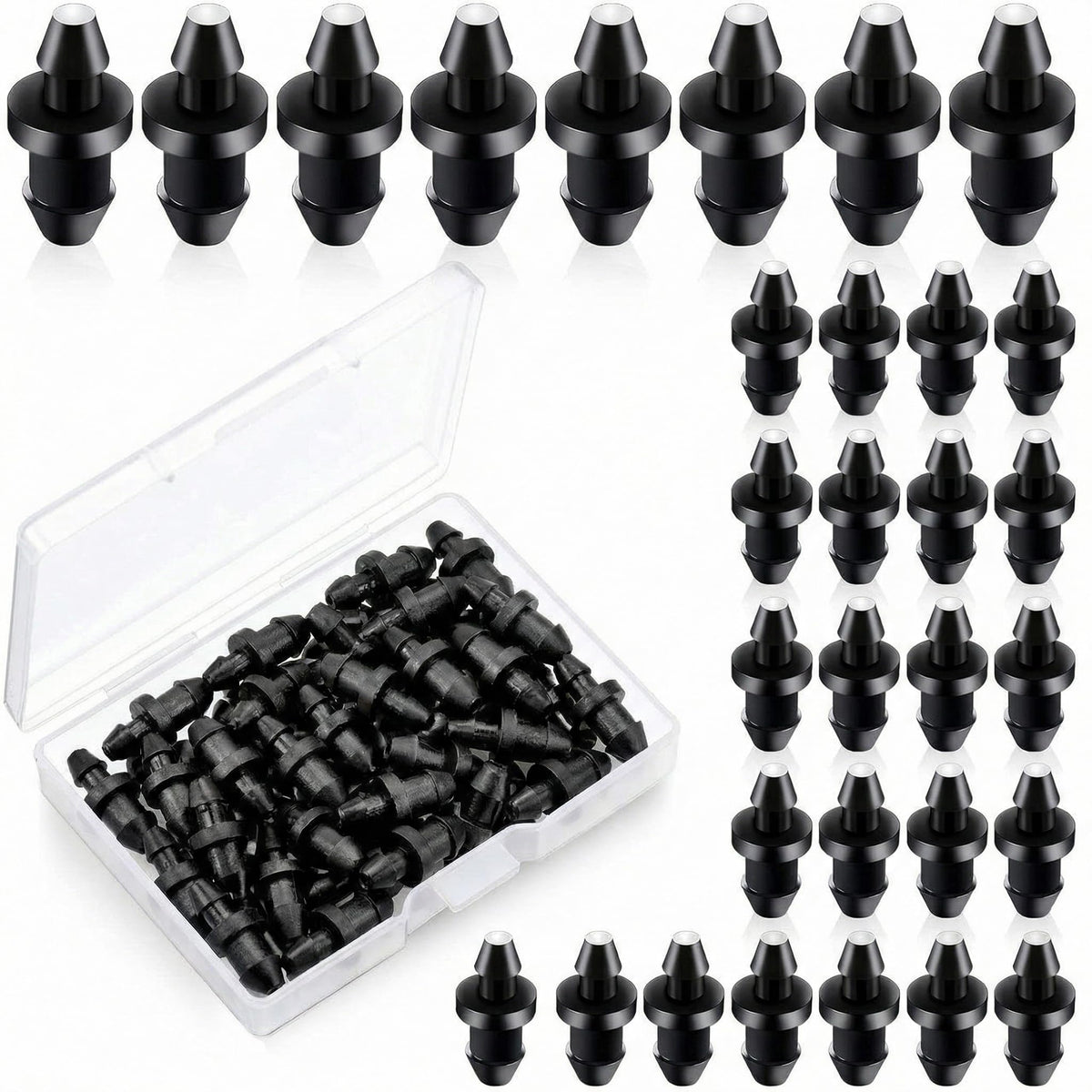 Honoson 100 pieces drip irrigation goof plugs 1/4 inch black