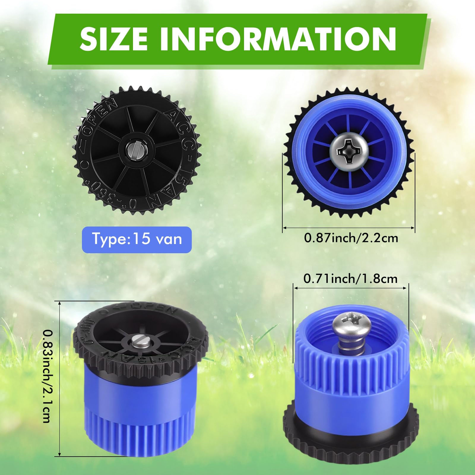 Honoson 15 Van Sprinkler Head adjustable nozzle detail