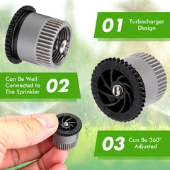 Honoson 4 VAN sprinkler head in action watering a garden