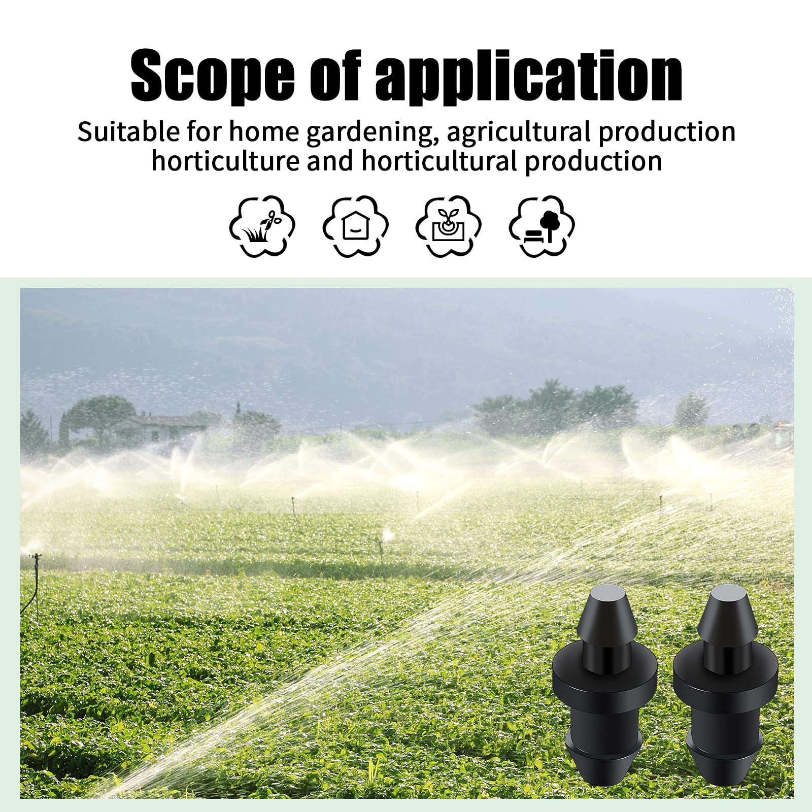 Honoson drip irrigation plugs in a garden setting
