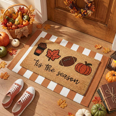 Honoson Fall Doormat Set featuring 'Tis the season welcome mat