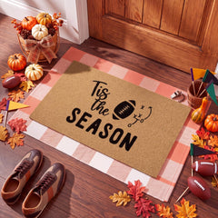 Honoson Fall Football Coir Doormat with 'Tis the season design