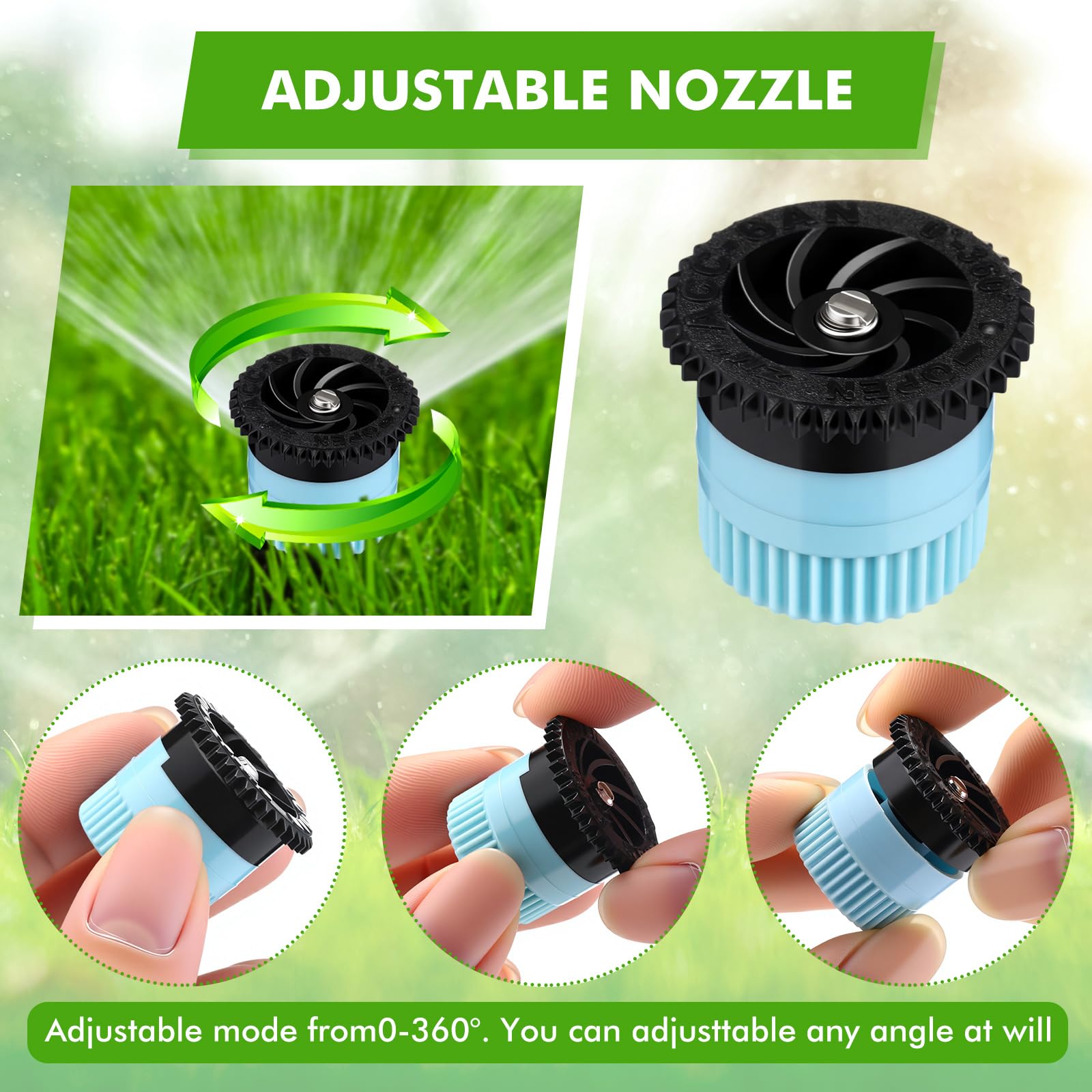 Honoson pack of 60 sprinkler heads with dimensions displayed