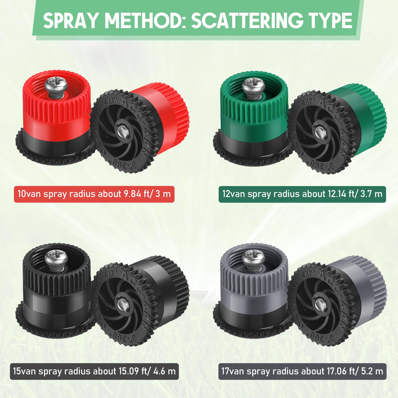 Honoson Sprinkler Head in Green, side view